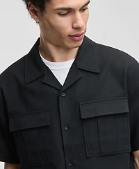 Mode of One Men's Linen & Cotton Relaxed Utility Shirt, Macy's Exclusive
