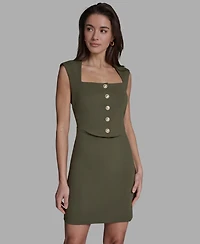 Bcbg Women's Crepe Square Neck Two-Piece Dress