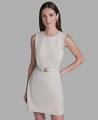 Bcbg Women's Sleeveless Jacquard Belted Mini Dress