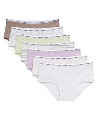 Calvin Klein Girls' 6-16 Logo Waistband Hipster Briefs, 7-Pack