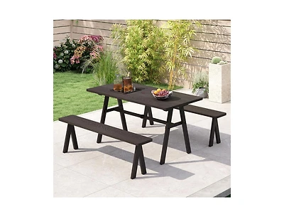 Slickblue Outdoor 3-Seat Bench with 800 lbs Bearing Capacity