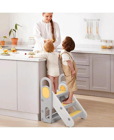 gaomon Kids Step Stool Foldable for Bathroom Sink, Folding Toddlers Toilet Potty Training Stools