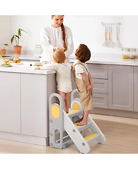 gaomon Kids Step Stool Foldable for Bathroom Sink, Folding Toddlers Toilet Potty Training Stools