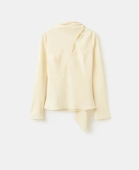 Mango Women's Slit Scarf Blouse