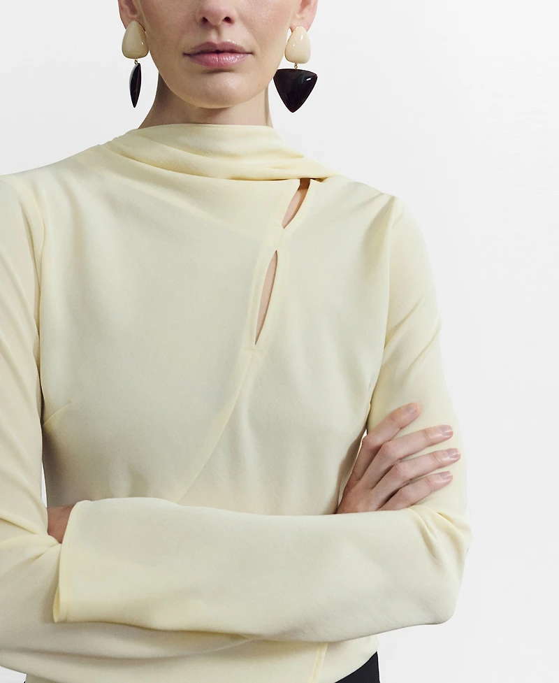 Mango Women's Slit Scarf Blouse