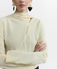 Mango Women's Slit Scarf Blouse