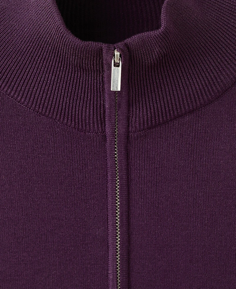 Mango Women's Contrast Stripe Zip Cardigan Sweater