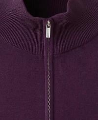 Mango Women's Contrast Stripe Zip Cardigan Sweater