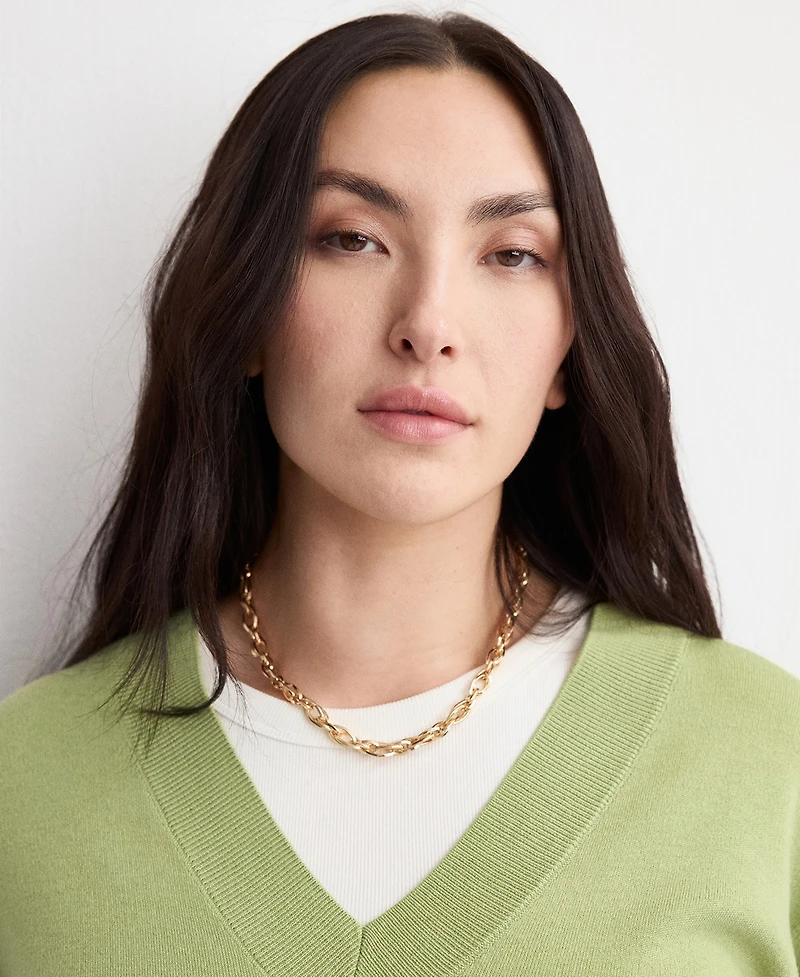 Mango Women's V-Neck Knit Sweater