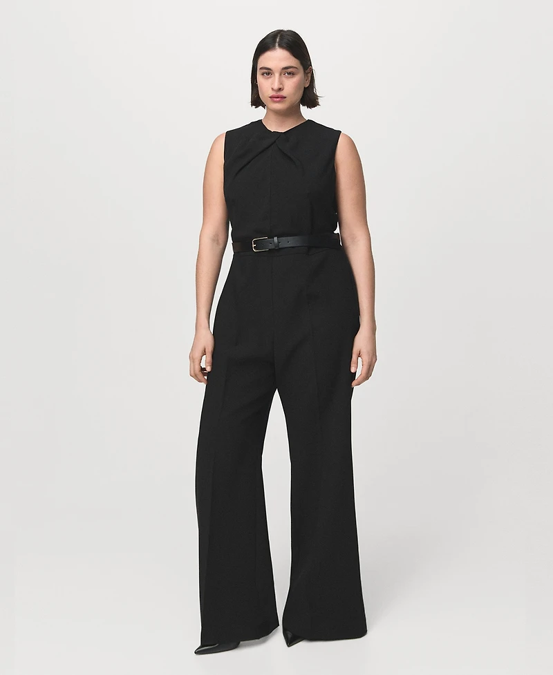 Mango Women's Draped Detail Belt Jumpsuit