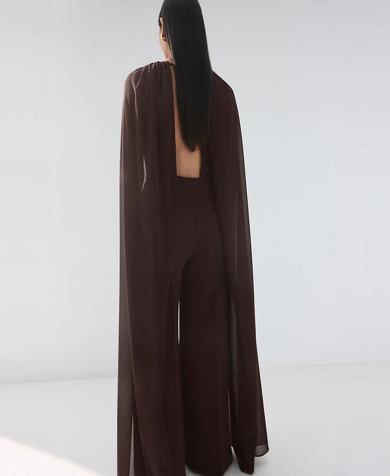 Mango Women's Long-Sleeve Slit Jumpsuit