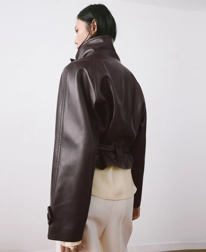 Mango Women's Maxi Lapels Faux-Leather Jacket