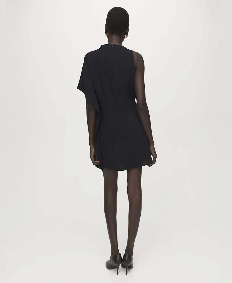 Mango Women's Short Asymmetrical Sleeve Dress