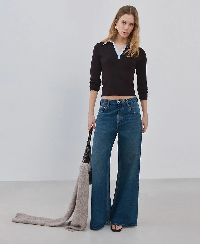 Mango Women's Combined Shirt-Collar Sweater