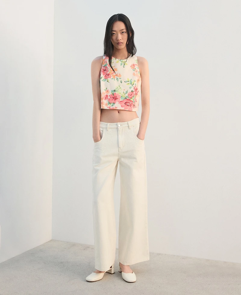 Mango Women's Printed Crop Top