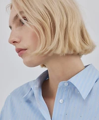 Mango Women's Strass Striped Crop Top