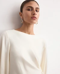 Mango Women's Ruched Satin Dress