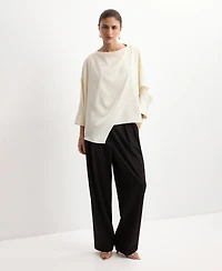 Mango Women's Ruched Satin Blouse