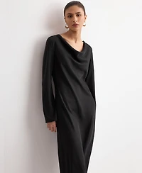 Mango Women's Draped Neck Dress
