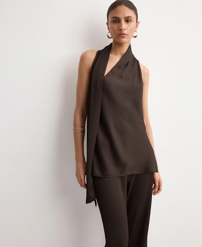 Mango Women's Satin Straight-Fit Pants