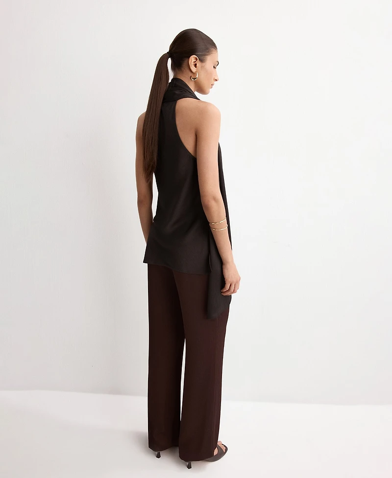 Mango Women's Scarf Neck Top