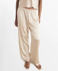 Mango Women's Silk Pajama Pants