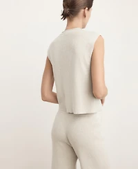 Mango Women's Cotton Linen Knitted Gilet