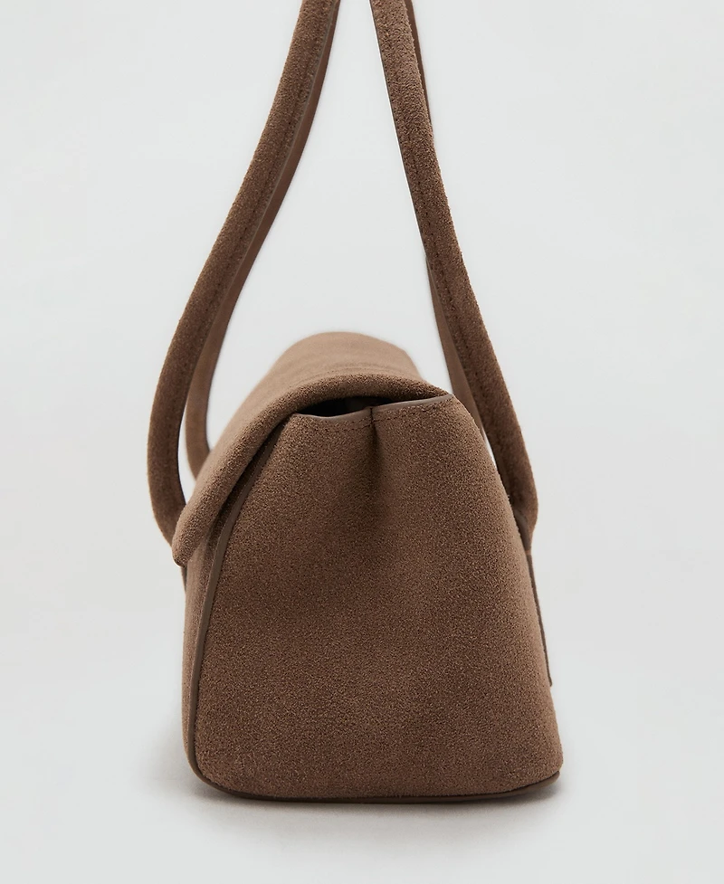 Mango Women's Suede Shoulder Bag
