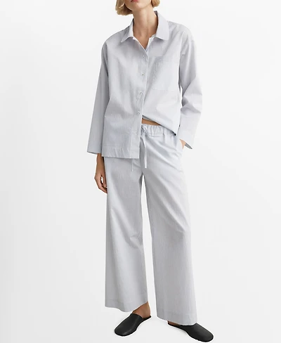 Mango Women's Cotton Striped Pajama Pants