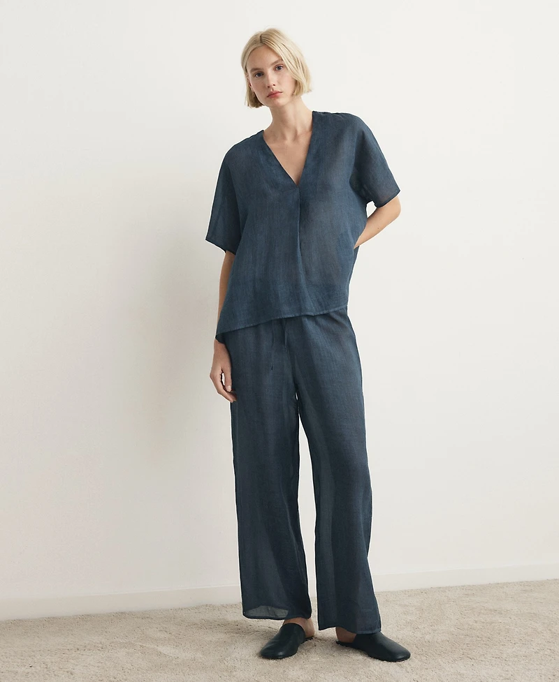 Mango Women's Ramie Overdyed Effect Kaftan