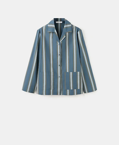 Mango Women's Long Sleeve Striped Pajama Top