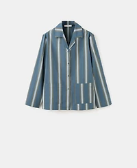 Mango Women's Long Sleeve Striped Pajama Top