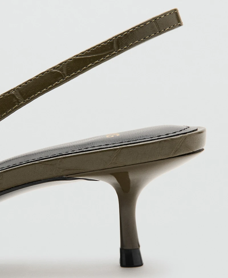 Mango Women's Croc-Leather Effect Shoes