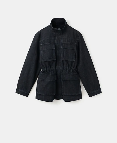 Mango Women's Pockets Oversized Denim Barn Parka