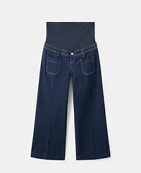 Mango Women's Pockets Wide Leg Maternity Jeans