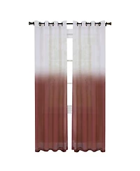 Kate Aurora Tropical Living Semi Matte Sheer Ombre Chic Grommet Top Window Curtains - 52 in. W x 84 L