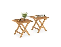 Slickblue Set of 2 Space-Saving Outdoor Folding Side Tables for Patio