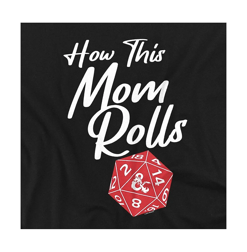 D&D Men's Dungeons Dragons Mother's Day How This Mom Rolls T-Shirt