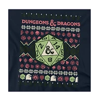 D&D Men's Dungeons And Dragons 20 Sided Dice Ugly Christmas T-Shirt