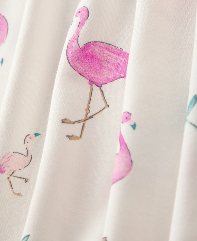 Carter's Baby Girls' PurelySoft Flamingo Long-Sleeve Multipack Bodysuits, 2-Pack