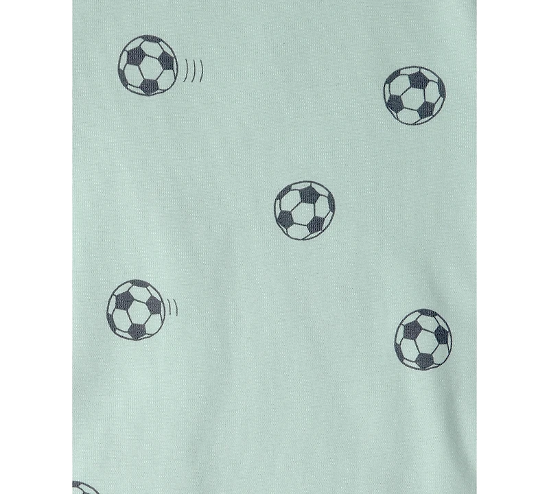 Carter's Boys' Toddler 2T-5T Soccer Short-Sleeve T-Shirt and Snug-Fit Pants, 4-Piece Pajama Set