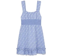 Guess Girls' 7-16 Embroidered Oxford Tank Dress