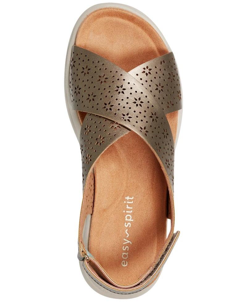 Easy Spirit Women's Amiya Crisscross Lightweight Flat Sandals