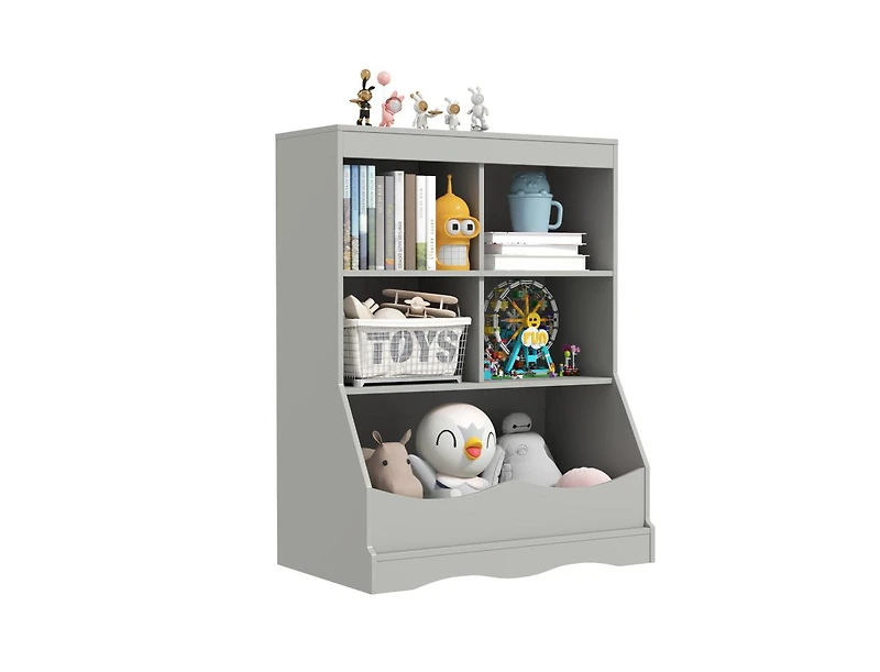 3-Tier Children's Multi-Functional Bookcase Toy Storage Bin Floor Cabinet