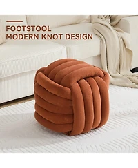 Streamdale Ottoman Vanity Stool Knotted Chenille Fabric, Modern, Stylish