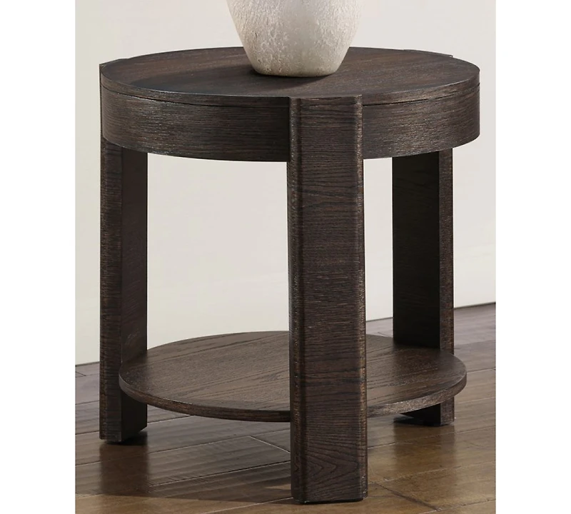 Ember 24" Wood Round End Table