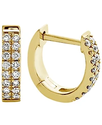 Macy's Diamond Huggie Earrings (1/3 ct. t.w.) in 14k Yellow Gold