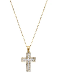 Macy's Diamond Cross Pendant Necklace (5/8 ct. t.w.) in 14k Yellow Gold