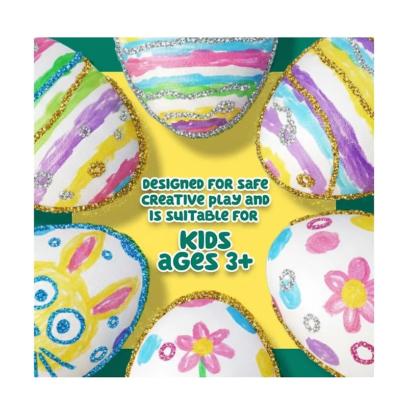 Sperric Easter Egg Painting Kit, Diy Nontoxic Paint Your Own Easter Eggs Craft Set with Paints, Brushes & Stickers for Kids Ages 3+, Diy Easter Crafts