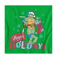 Teenage Mutant Ninja Turtles Men's Happy Holiday Sparkly Christmas T-Shirt